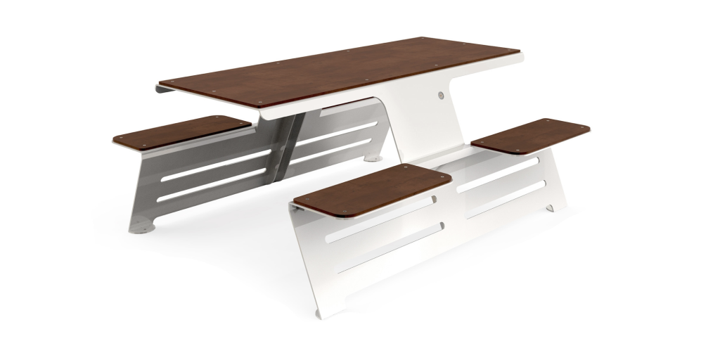 Tavolo picnic in acciaio inox verniciato e HPL